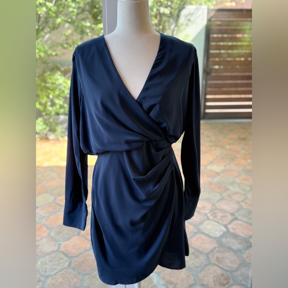 Abercrombie & Fitch Elegant Navy Wrap Dress